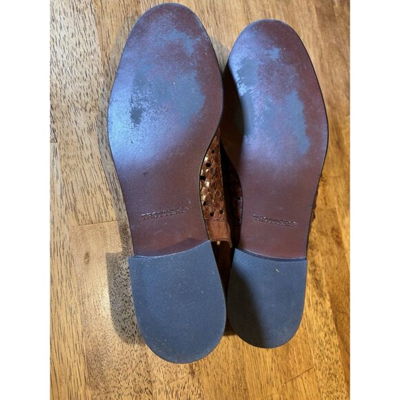TROTTERS Lea Woven Brown Leather Slingback Flats Huarache Quiet Luxury Size 8.5 - Picture 7 of 8